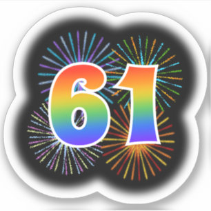 Adesivo Fireworks divertido + Rainbow Pattern "61" Event #