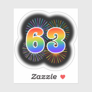 Adesivo Fireworks divertido + Rainbow Pattern "63" Event #