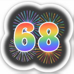 Adesivo Fireworks divertido + Rainbow Pattern "68" Event #