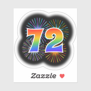Adesivo Fireworks divertido + Rainbow Pattern "72" Event #