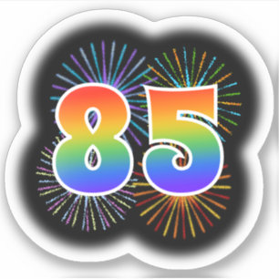 Adesivo Fireworks divertido + Rainbow Pattern "85" Event #