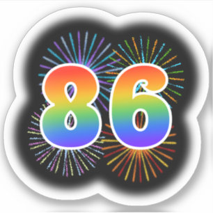 Adesivo Fireworks divertido + Rainbow Pattern "86" Event #