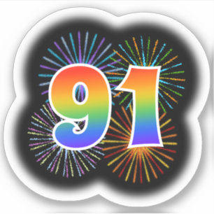 Adesivo Fireworks divertido + Rainbow Pattern "91" Event #