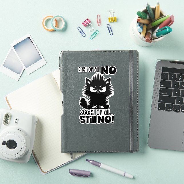 Adesivo First Of All, No Funny Cat Lover Gift  (Capa para iPad)