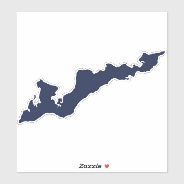 Adesivo Fishers Island Silhouette Decal Sticker - Azul (Folha)