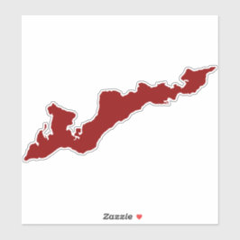 Adesivo Fishers Island Silhouette Decal Sticker - Vermelho