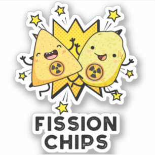 Adesivo Fissão Chips Engraçado Física Comida Pun