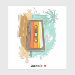 Adesivo Fita Cassete Retroativa dos anos 80 na Praia