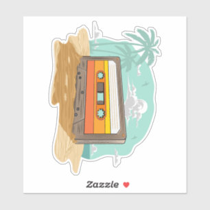 Adesivo Fita Cassete Retroativa dos anos 80 na Praia