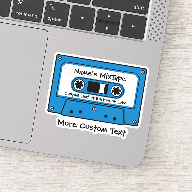 Adesivo Fita de cassete de áudio azul (Detalhe)