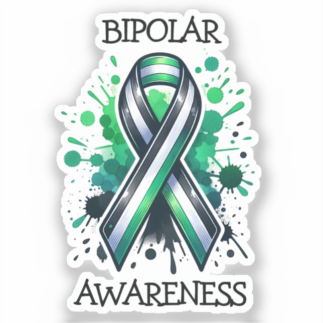 Adesivo Fita de Conscientização Bipolar (Frente)