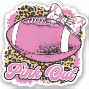 Adesivo Fita Rosa Com Bola De Rugby (Softball)