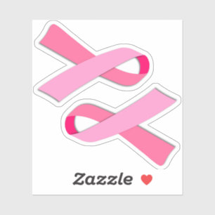 Adesivo Fita Rosa de Reconhecimento do Cancer da Mama 2-Up