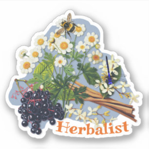 Adesivo Fitoterapeuta Flores de Tanaceto Frutas de Sabugue