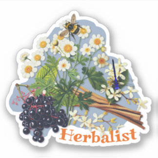 Adesivo Fitoterapeuta Flores de Tanaceto Frutas de Sabugue