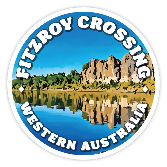 Adesivo Fitzroy Crossing, Western Austrália Round Sticker (Fitzroy Crossing Western Australia round sticker)