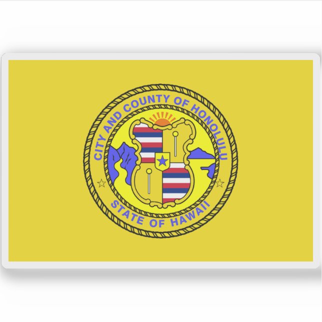 Adesivo Flag of Honolulu, Hawaii_(1969-1981, 1985-1994) (Frente)