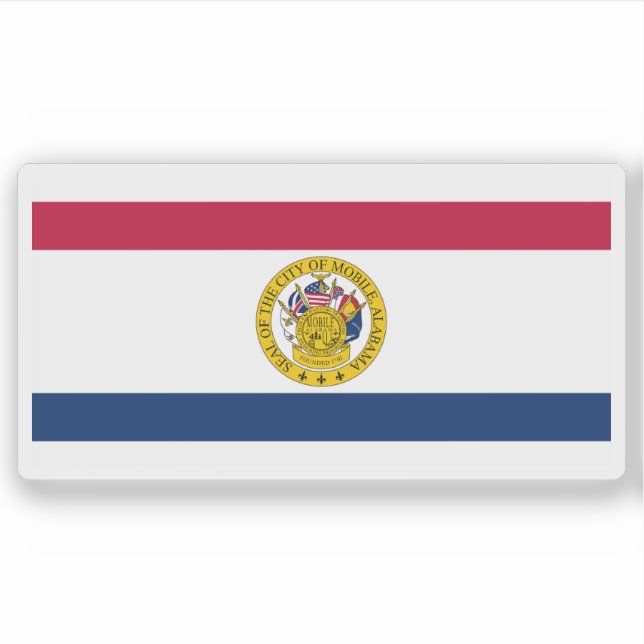 Adesivo Flag of Mobile, Alabama, USA (Frente)