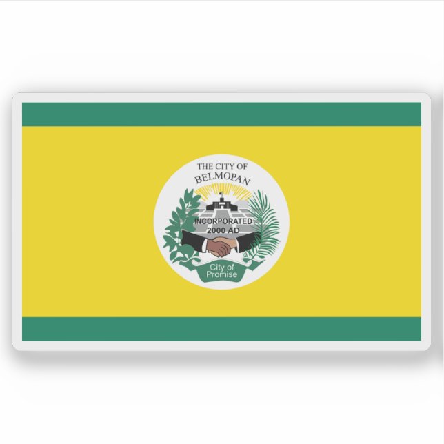 Adesivo Flag of the city of Belmopan, Belize (Frente)