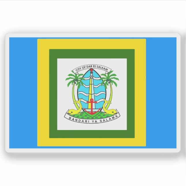 Adesivo Flag of the city of Dar es Salaam, Tanzania (Frente)