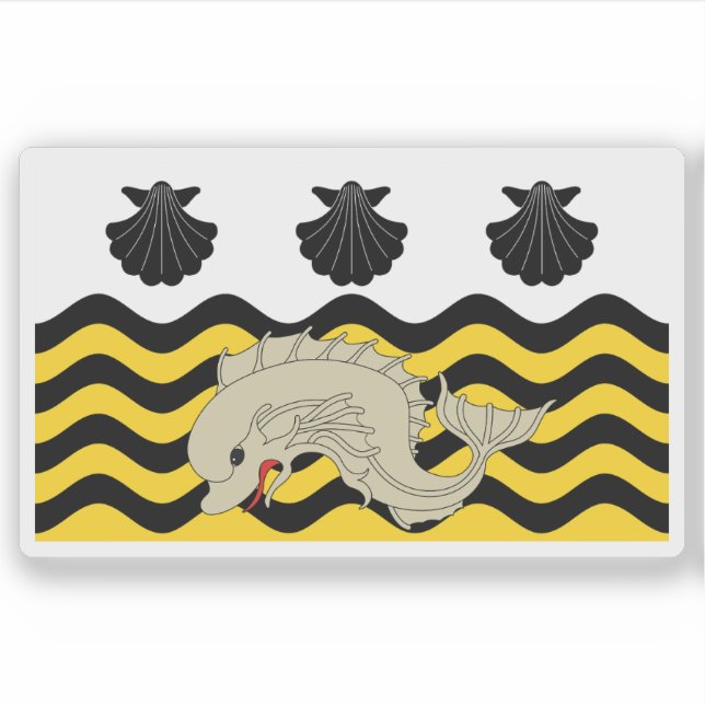 Adesivo Flag of the town of Poole, England (Frente)