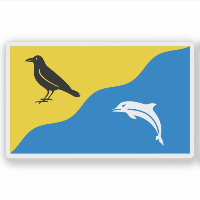 Adesivo Flag of the town of Tywyn, Wales (Frente)