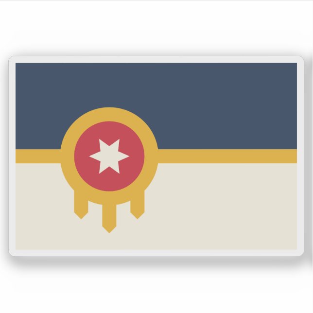 Adesivo Flag of Tulsa, Oklahoma, USA (Frente)