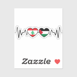 Adesivo Flags de Unidade Palestina Libanesa Batida.