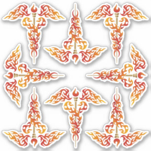 Adesivo Flames Caduceus