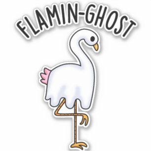Adesivo Flamin-ghost Funny Flamingo Ghost Pun