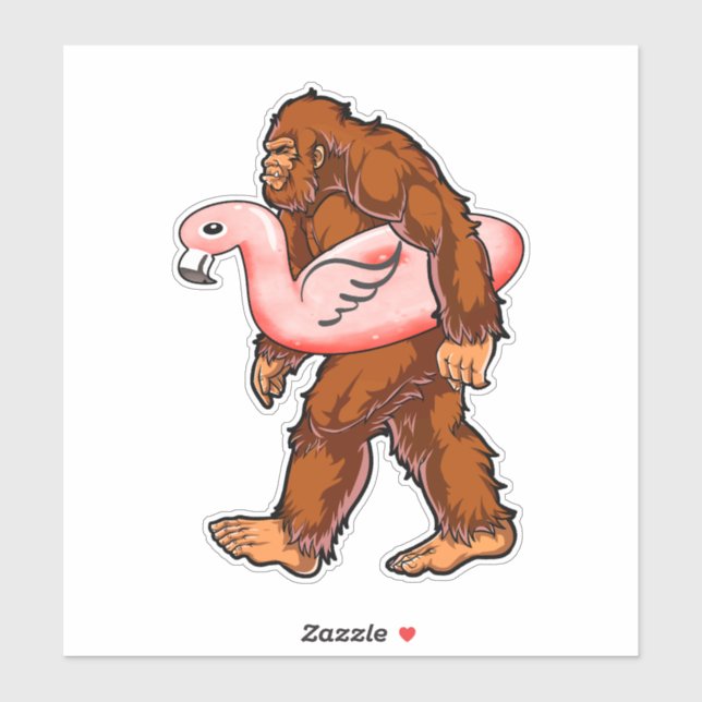 Adesivo Flamingo Bigfoot (Folha)