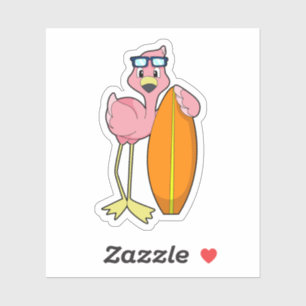 Adesivo Flamingo como Surfer com Surfboard.PNG