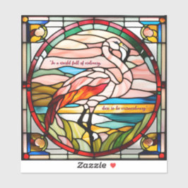 Adesivo Flamingo De Vidro Mantido Personalizável