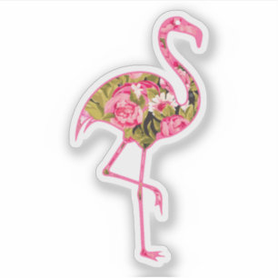 Adesivo Flamingo Floral Estilo Decalcada