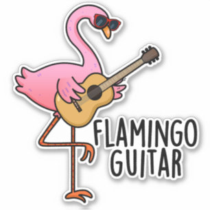 Adesivo Flamingo Guitar Música Encantada