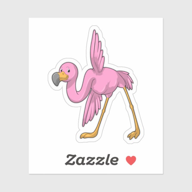 Adesivo Flamingo no exercício do Yoga Stretching (Folha)