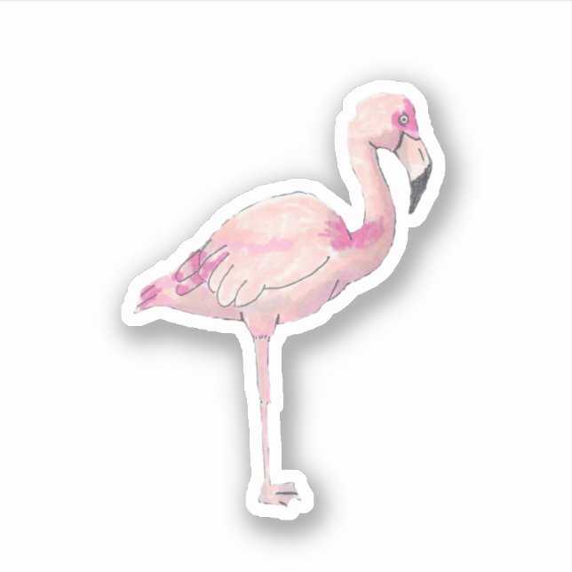 Adesivo Flamingo pequeno vinil Sticker (Frente)