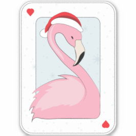 Adesivo Flamingo rosa no Santa Hat