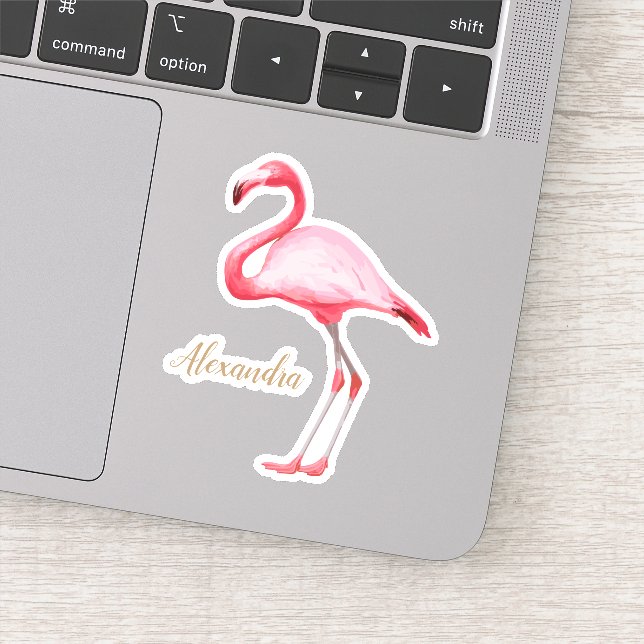 Adesivo Flamingo Rosa Personalizado (Detalhe)