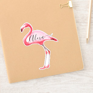 Adesivo Flamingo rosa personalizou seu autocolante