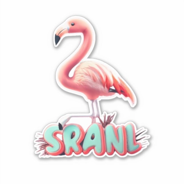 Adesivo Flamingo Stickers que Trazem o lar dos trópicos (Frente)