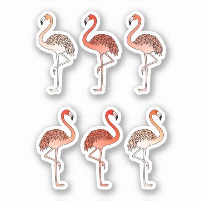 Adesivo Flamingos de Cor Rosa (Frente)