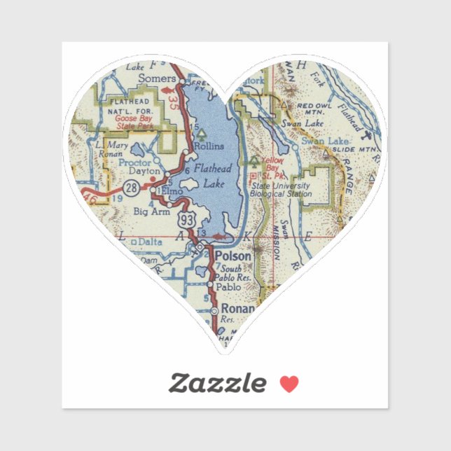 Adesivo Flathead Lake Montana (Folha)