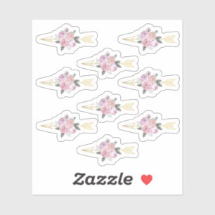 Adesivo Flechas Florais Russas Boêmicas Blush Boho Chic Ro