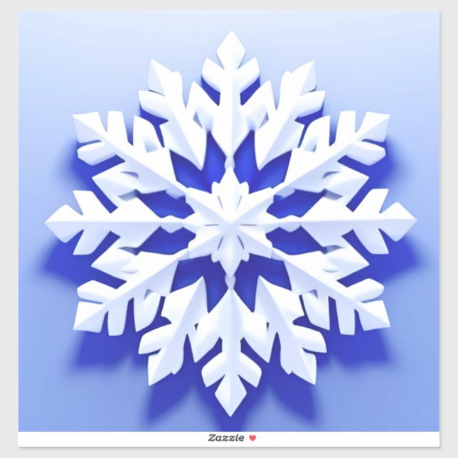 Adesivo Floco de Neve Azul Detalhado (Folha)