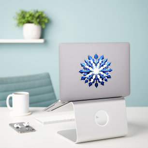 Adesivo Floco de Neve Azul Detalhado