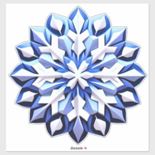 Adesivo Floco de Neve Azul Detalhado