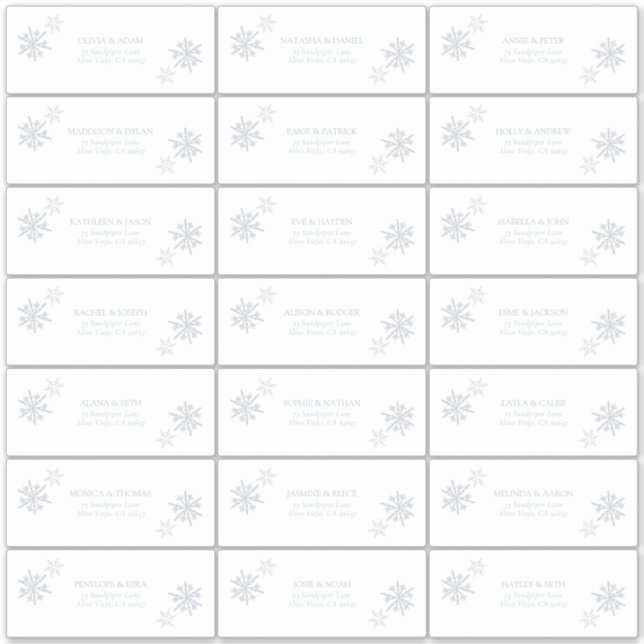 Adesivo Floco de Neve Azul Empoeirado Inverno Moderno Ende (Frente)