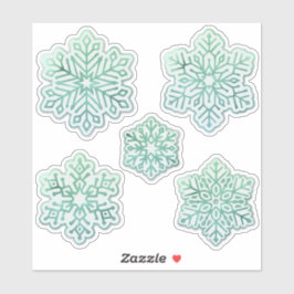 Adesivo Flocos de neve Iridescentes Verdes de inverno