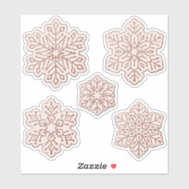 Adesivo Flocos de neve Rosa, cor-de-rosa claro, Dourado, b